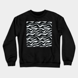 Monochrome Waves: Modern Abstract Ebb and Flow Crewneck Sweatshirt